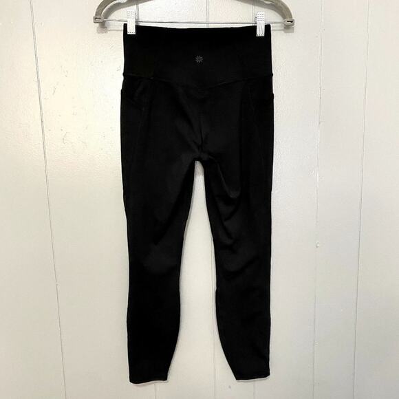 Athleta Powerlift Black Mesh Tenacity 7/8 Tights Athletic Workout Leggings S - Picture 4 of 9